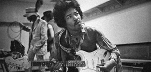 Jimi Hendrix backstage
